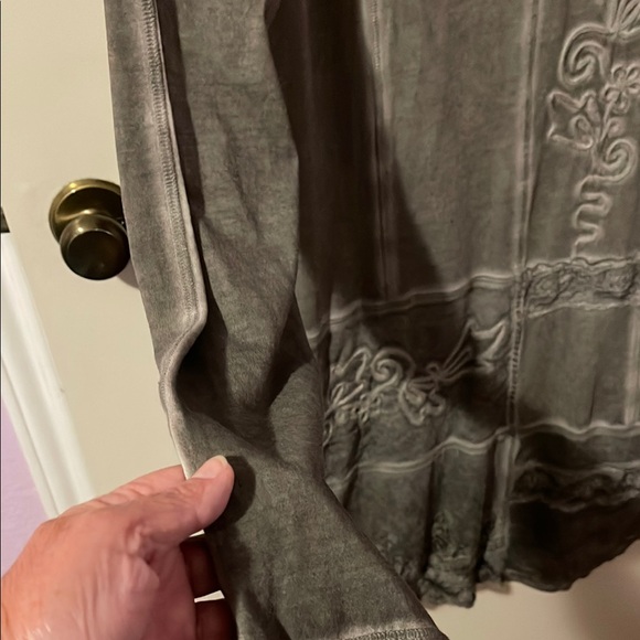 Gray V-Neck Long Sleeve Sweater Dress - Picture 3 of 6